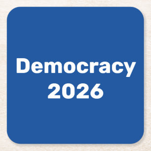 Democracy 2026 Midterm Election Square Paper Coaster