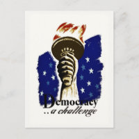 Democracy A Challenge, Poster with Liberty's Torch