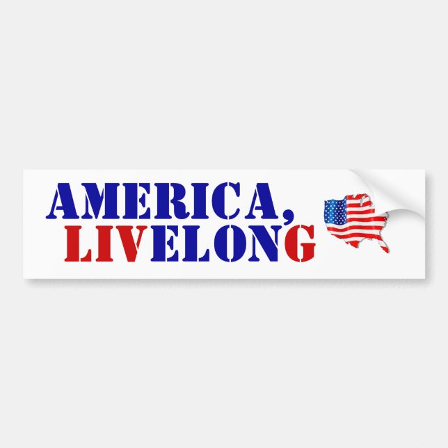 Democracy AMERICA LIVELONG Elon Free Speech Flag Bumper Sticker (Front)