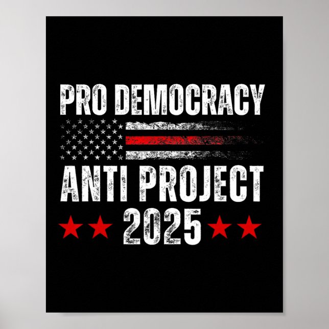 Democracy Anti Project 2025 Stop Project 2025 Anti Poster (Front)