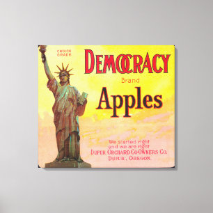 Democracy Apple Crate LabelDufur, OR Canvas Print