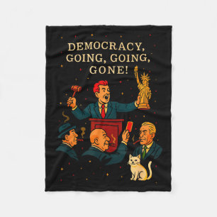 Democracy Auction Gone Funny Litical Satire Gift  Fleece Blanket