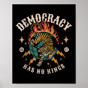 Democracy Has No King 8647 Anti Trump America Soci Poster