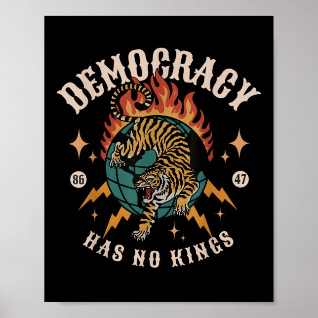 Democracy Has No King 8647 Anti Trump America Soci Poster (Front)