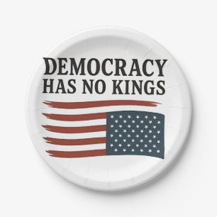 Democracy Has No King Anti Trump USA Paper Plate