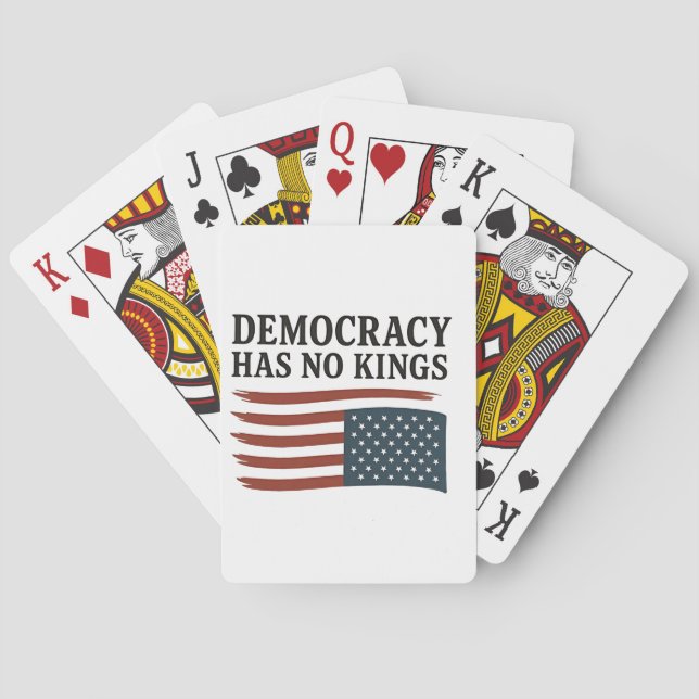 Democracy Has No King Anti Trump USA  Playing Cards (Back)