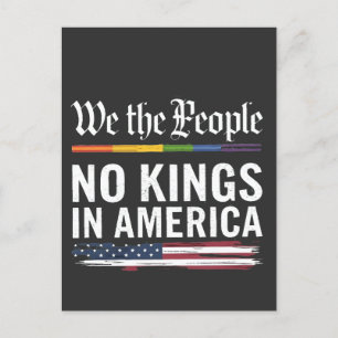 Democracy Has no King Librety Status USA  Announcement Postcard