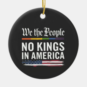 Democracy Has no King Librety Status USA  Ceramic Tree Decoration