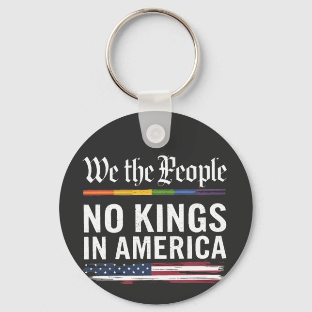 Democracy Has no King Librety Status USA  Key Ring (Front)