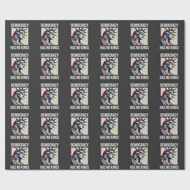 Democracy Has no King Librety Status USA  Wrapping Paper (Flat)