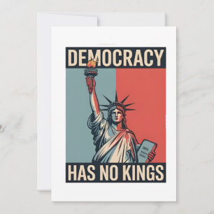 Democracy Has No Kings Liberity Status American Thank You Card