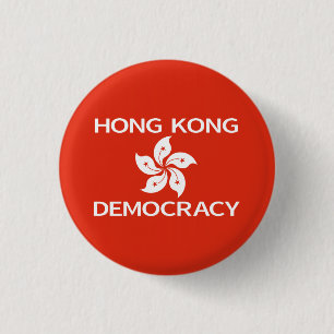 Democracy Hong Kong Orchid Flag 3 Cm Round Badge