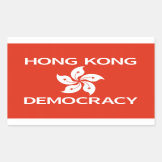 Democracy Hong Kong Orchid Flag Rectangular Sticker