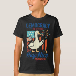 Democracy Is Dying But Hey Nice Fireworks 4th Of J T-Shirt