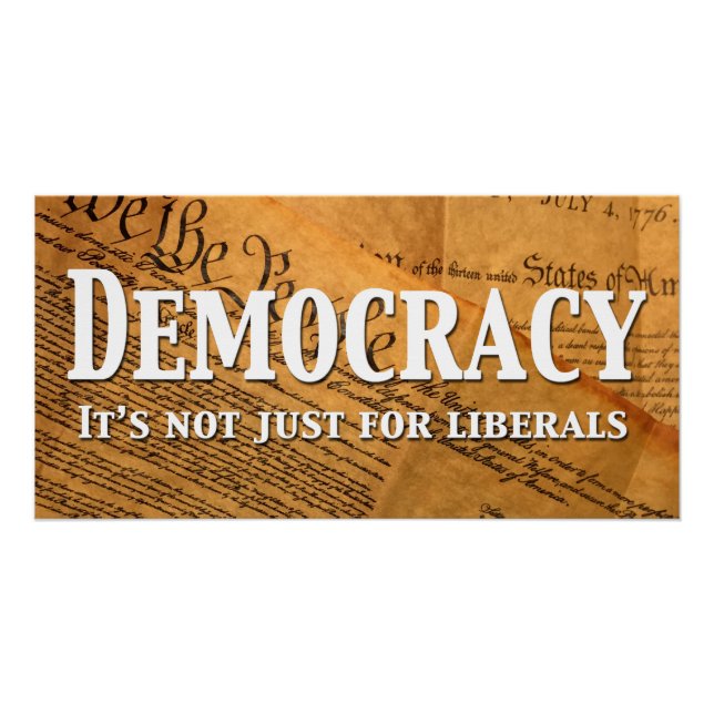Democracy Is Not Just For Liberals Poster (Front)