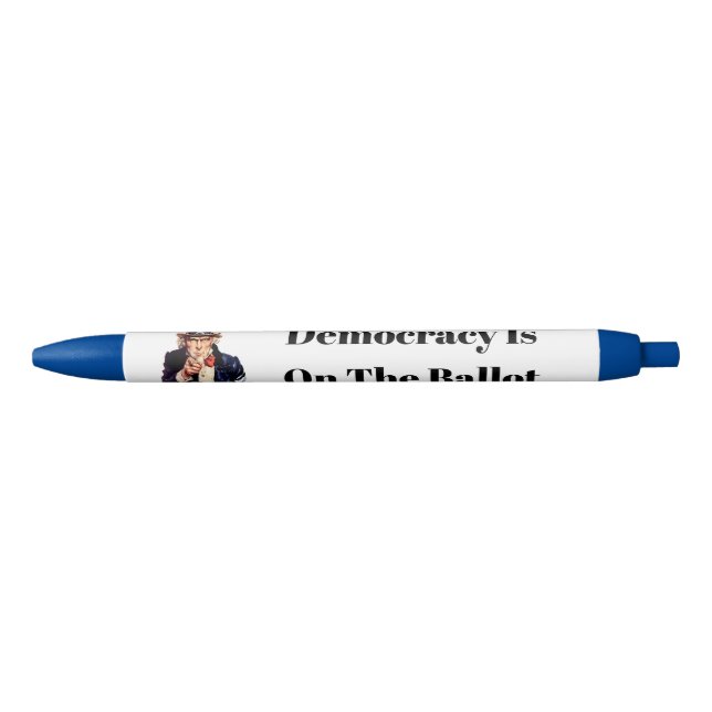 Democracy is on the Ballot 2026 Black Ink Pen (Front)