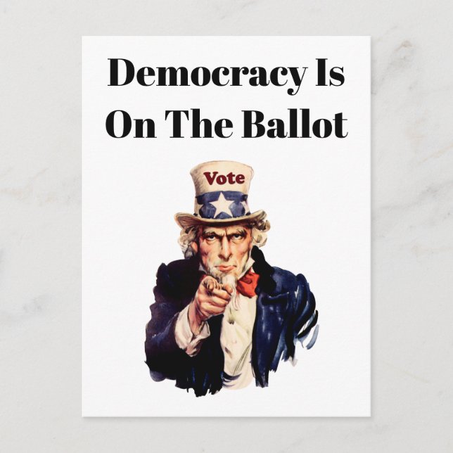 Democracy is on the Ballot 2026 Postcard (Front)