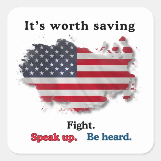 Democracy: It's Worth Saving Square Sticker (Front)