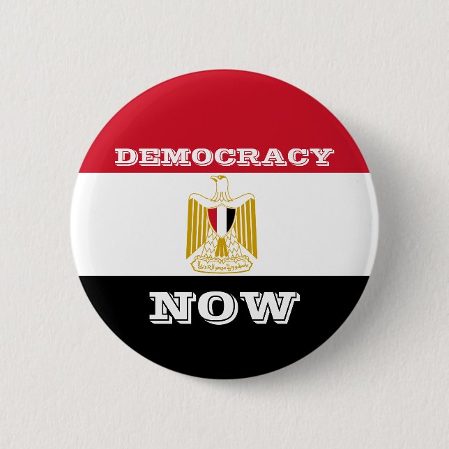 Democracy Now - Egypt Flag - Round Button (Front)