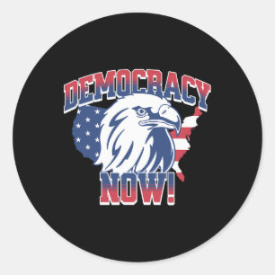 Democracy Now Vote Kamala Harris 2024 Democrat Usa Classic Round Sticker