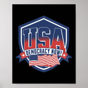 Democracy Now Vote Kamala Harris 2024 Democrat Usa Poster