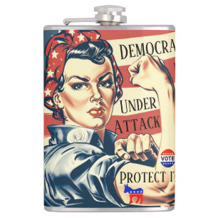 Democracy/ Protect It Flask