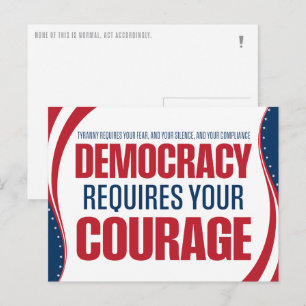 Democracy Requires Courage   Flag   Postcard