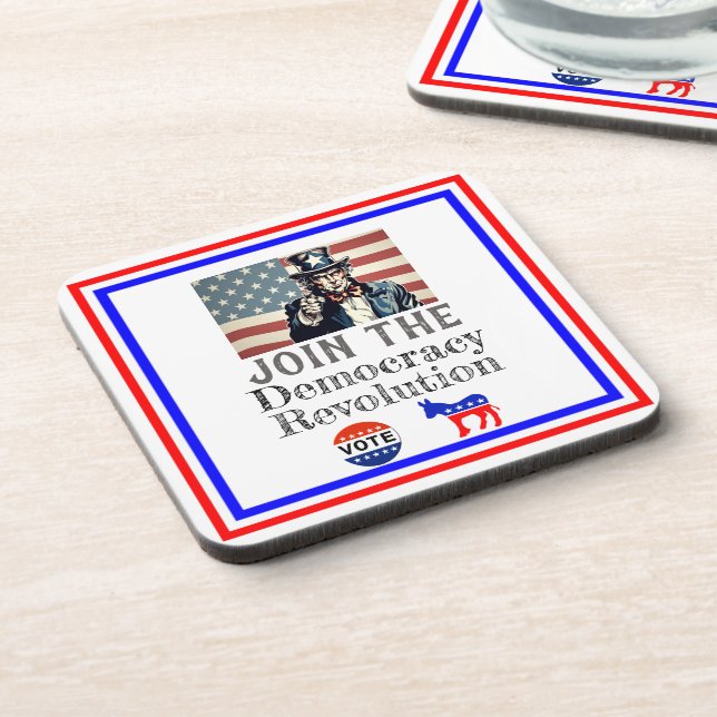 Democracy Revolution Beverage Coaster (Left Side)