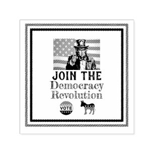 Democracy Revolution Self-Inking Rubber Stamp