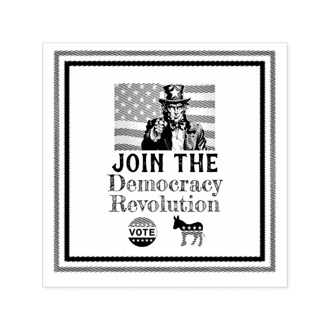 Democracy Revolution Self-Inking Rubber Stamp (Design)