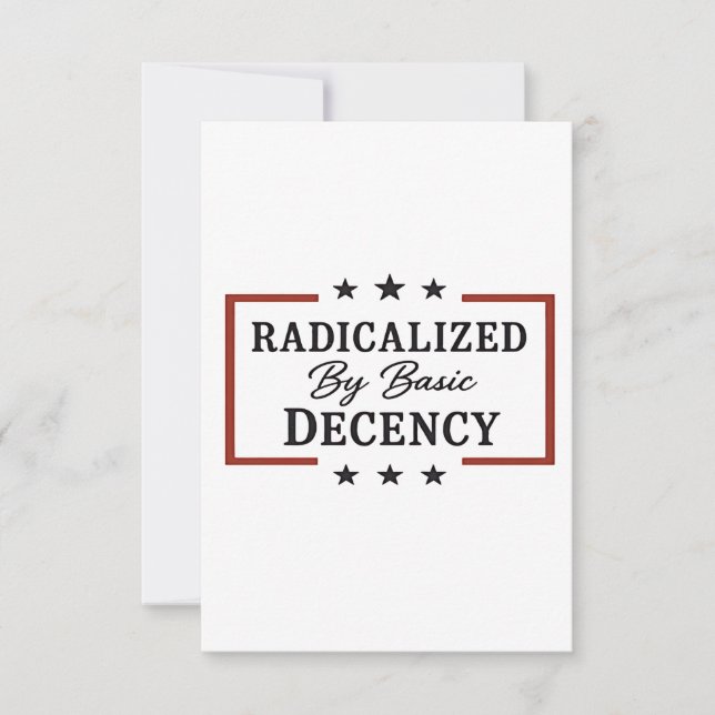 Democracy Social Radicalised By Basic Decency  Invitation (Front)