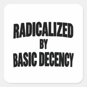 Democracy Social Radicalised By Basic Decency   Square Sticker