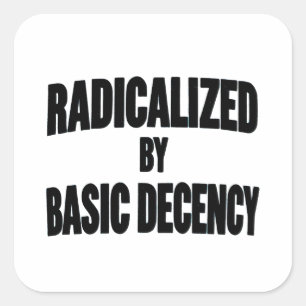 Democracy Social Radicalised By Basic Decency   Square Sticker