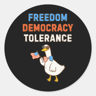 Democracy Tolerance Anti Trump July Four Independe Classic Round Sticker