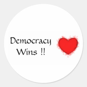 Democracy Wins sticker