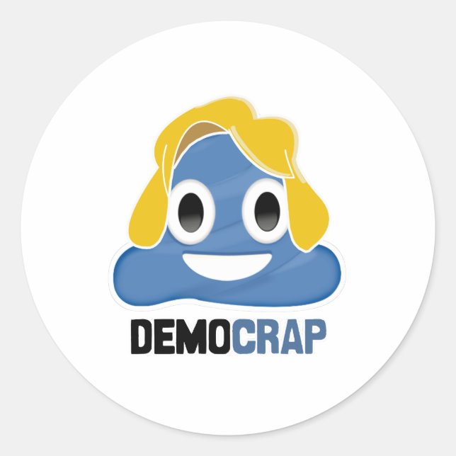 DEMOCRAP EMOJI - -  CLASSIC ROUND STICKER (Front)
