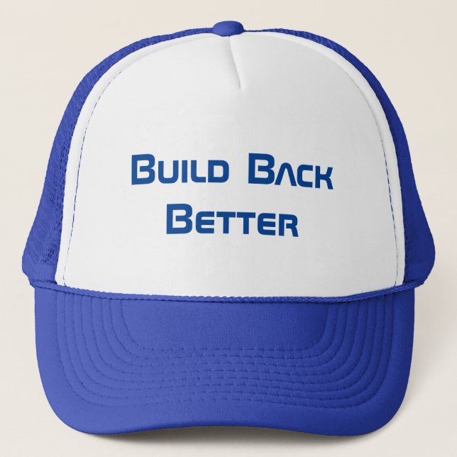 Democrat?  Blue Wave Hat, Build Back Better Trucker Hat (Front)