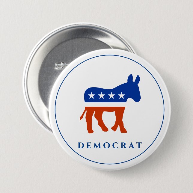 Democrat Button Pin (Front & Back)