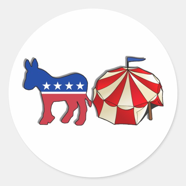 Democrat Circus Donkey Classic Round Sticker (Front)
