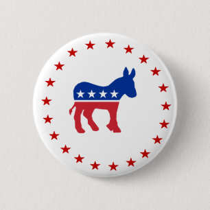 Democrat Donkey 6 Cm Round Badge