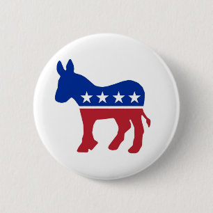 Democrat Donkey  6 Cm Round Badge