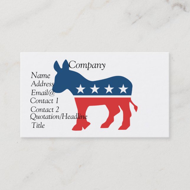 Democrat donkey business card (Front)