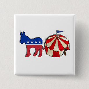 Democrat Donkey Circus 15 Cm Square Badge