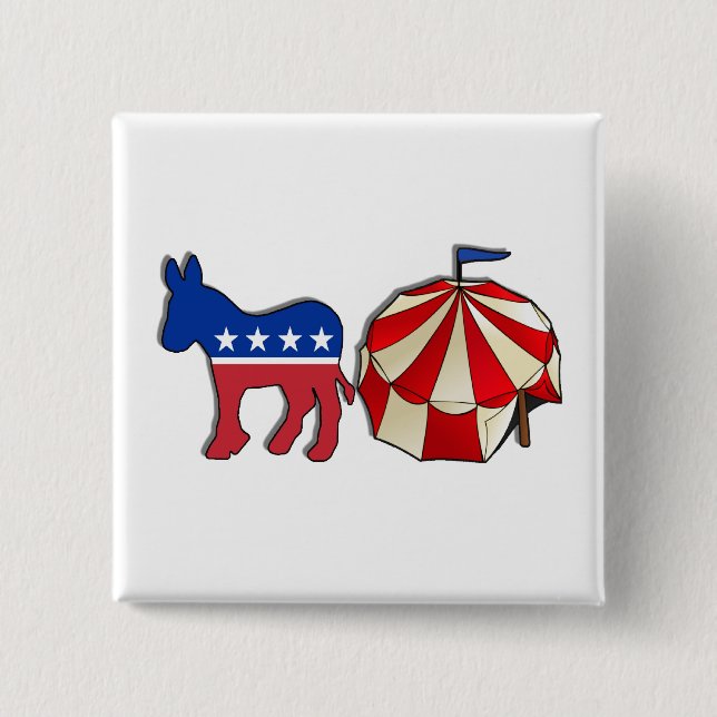 Democrat Donkey Circus 15 Cm Square Badge (Front)