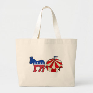 Democrat Donkey Circus Large Tote Bag