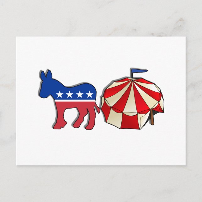 Democrat Donkey Circus Postcard (Front)