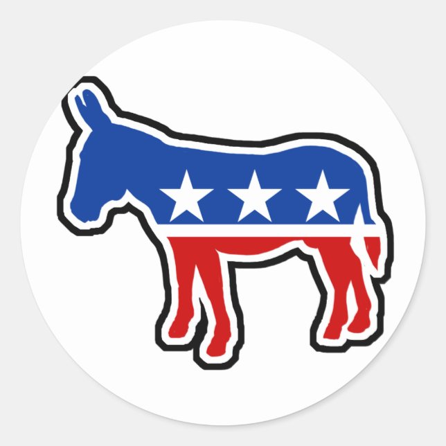Democrat Donkey Classic Round Sticker (Front)