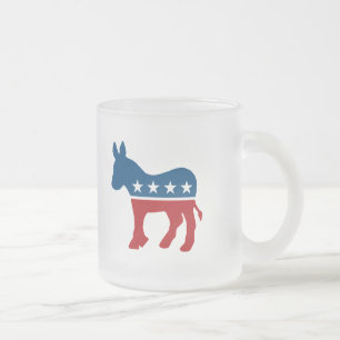 Democrat Donkey Frosted Glass Coffee Mug