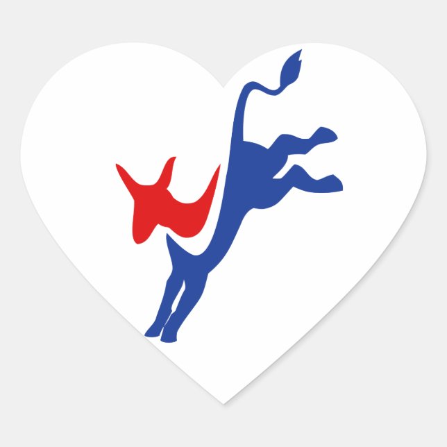 Democrat Donkey Heart Sticker (Front)