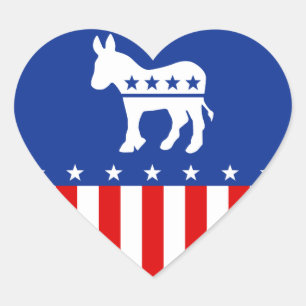 Democrat Donkey Heart Sticker